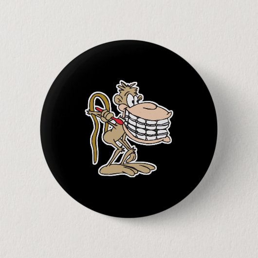 chimp met beugels ronde button 5,7 cm (Voorkant)