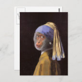 Chimp met de parel briefkaart (Voorkant / Achterkant)