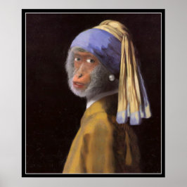 Chimp met de parel poster