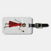 Chimp met wijn bagagelabel (Voorkant horizontaal)