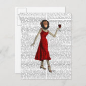 Chimp met wijn briefkaart (Voorkant / Achterkant)