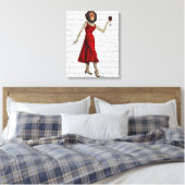 Chimp met wijn canvas afdruk (Insitu (Slaapkamer))