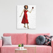 Chimp met wijn canvas afdruk (Insitu (Woonkamer))