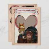 CHIMP & OWL VALENTIJNS Briefkaart (Voorkant / Achterkant)