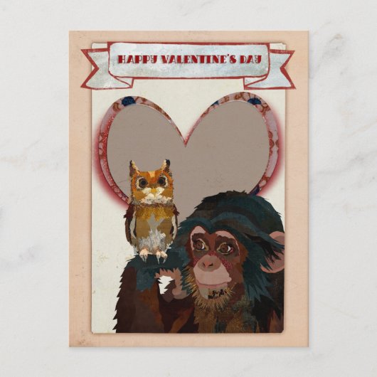 CHIMP & OWL VALENTIJNS Briefkaart (Voorkant)