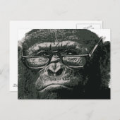 Chimp Reading Briefkaart (Voorkant / Achterkant)
