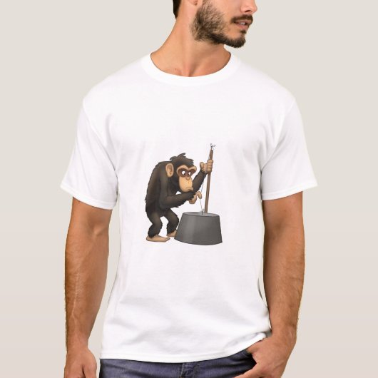 Chimp-Shirt wasbas-Playin T-shirt (Voorkant)