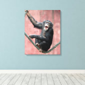 Chimpansee 001 canvas afdruk (Insitu (Houten vloer))