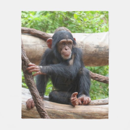 Chimpansee 001 fleece deken (Voorkant)