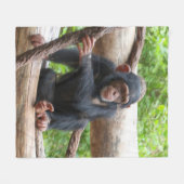 Chimpansee 001 fleece deken (Voorkant (Horizontaal))