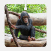 Chimpansee 001 metalen ornament (Achterkant)