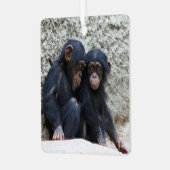 Chimpansee 002 metalen ornament (Voorkant links)