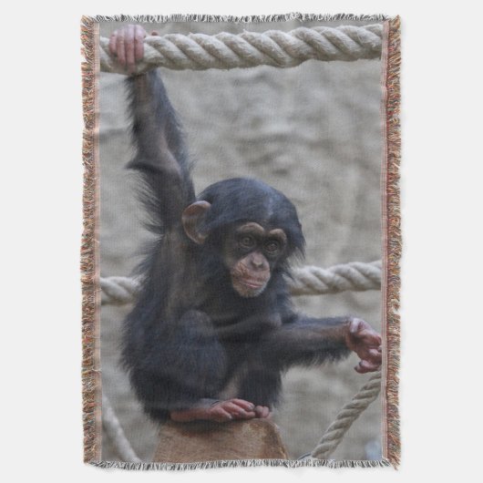 Chimpansee 017 deken (Voorkant Verticaal)