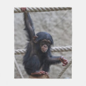 Chimpansee 017 fleece deken (Voorkant)