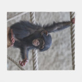 Chimpansee 017 fleece deken (Voorkant (Horizontaal))