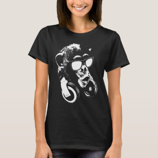 Chimpansee Aap Met Koptelefoon En Zonnebril T-shirt