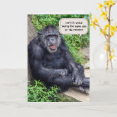 Chimpansee Birthday Humor Kaart (Gele Bloem)