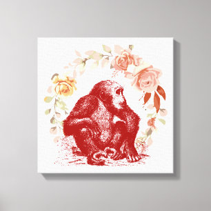 chimpansee canvas afdruk
