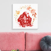 chimpansee canvas afdruk (Insitu (Woonkamer))