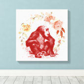 chimpansee canvas afdruk (Insitu (Houten vloer))