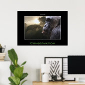 Chimpansee Conservation Wildlife Art Poster (Thuiskantoor)