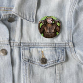 Chimpansee dat! ronde button 5,7 cm (In situ)