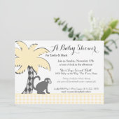 Chimpansee en Palm Tree Baby shower Kaart (Staand voorkant)