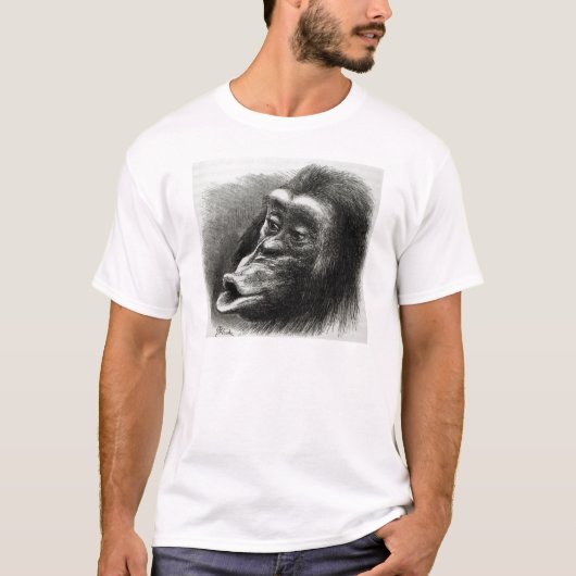 Chimpansee Gedisformeerd en Sulky T-shirt (Voorkant)