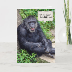 chimpansee humor van 68 jaar kaart