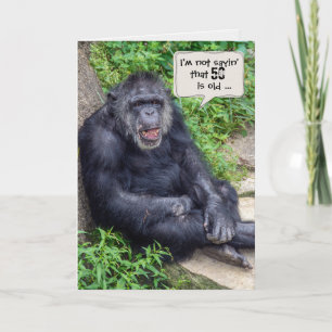 chimpansee humor-voor 50ste verjaardag kaart