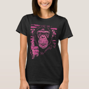 Chimpansee in het roze t-shirt