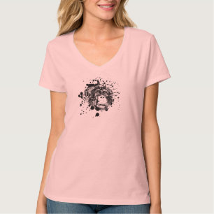 Chimpansee in Zwarte Splash T-shirt