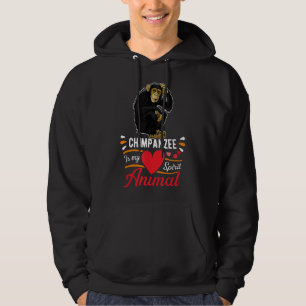 Chimpansee is mijn Spirit Animal Love Cute Chimpan Hoodie