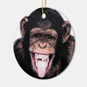 Chimpansee Keramisch Ornament (Links)