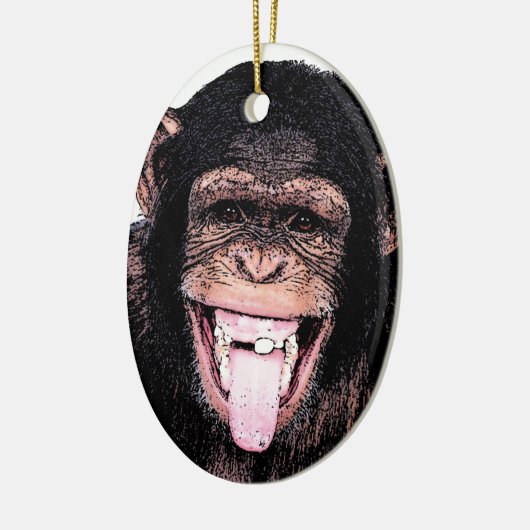 Chimpansee Keramisch Ornament (Links)
