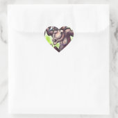 Chimpansee Kerstmis Hart Sticker (Tas)