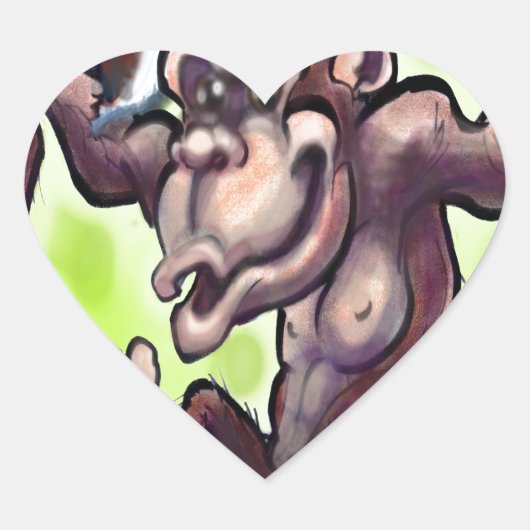 Chimpansee Kerstmis Hart Sticker (Voorkant)
