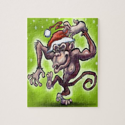 Chimpansee Kerstmis Legpuzzel (Verticaal)