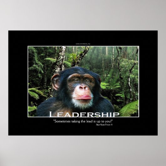 Chimpansee LEADERSHIP Motivatie Art Poster (Voorkant)