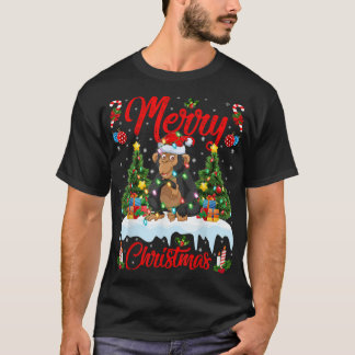 Chimpansee Lover Xmas Verlichting Santa Chimpansee T-shirt