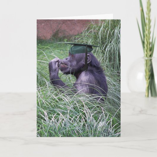 Chimpansee met groene stuifmep kaart (Voorkant)