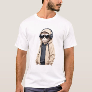 Chimpansee met hoodie Grappig Cool Animal Vector T-shirt