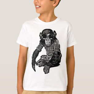 Chimpansee Monkey Wearing sun Glasses Originele ku T-shirt