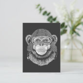 Chimpansee Motorcycle Rider Briefkaart (Staand voorkant)