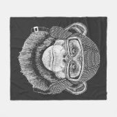 Chimpansee Motorcycle Rider Fleece Deken (Voorkant (Horizontaal))