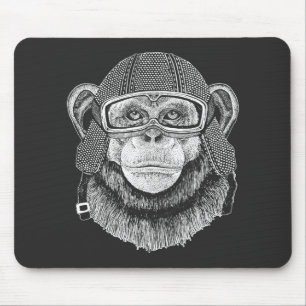 Chimpansee Motorcycle Rider Muismat