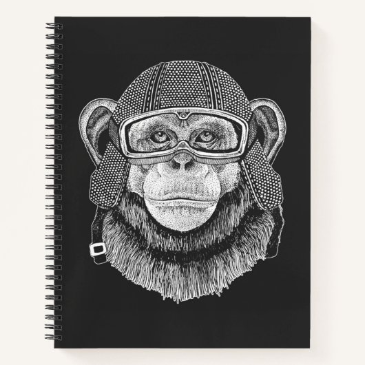 Chimpansee Motorcycle Rider Notitieboek (Voorkant)