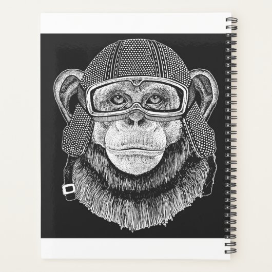 Chimpansee Motorcycle Rider Planner (Achterkant)