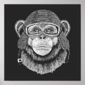 Chimpansee Motorcycle Rider Poster (Voorkant)