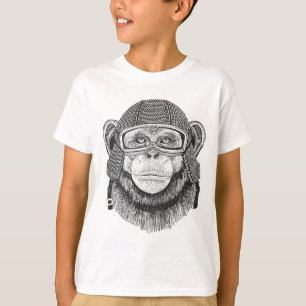 Chimpansee Motorcycle Rider T-shirt
